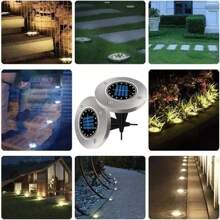 8 LED Solar Powered Pathway Lights, Smart Light Sensor + Automatic Day/Night Switch, Zero Electricity Lighting, IP65 Waterproof, Stainless Steel Material, Suitable For Garden, Pool, Stairs Decoration