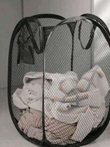 1 Foldable Mesh Laundry Basket, Breathable Dirty Clothes Storage Container, Toy And Miscellaneous Organizer Laundry Basket, Laundry Basket Bathroom Organizer, Basket, Storage Basket, Foldable Laundry Basin