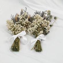Ramo de flores secas de lavanda y flor del bebé en estilo rústico con limonium - Arreglo floral natural mixto, adecuado para decoración del hogar, regalo del Día de la Madre y primavera, decoración estética de la habitación, materiales (), decoración de otoño