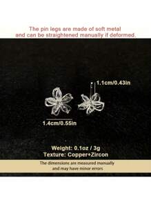 Dainty Rose Gold Flower Cartilage Earrings – Elegant 5-Petal Floral Studs With Sparkling Cubic Zirconia, Lightweight & Comfortable For Helix, Tragus, Lobe, Or Cartilage Piercings – Delicate And Feminine Jewelry For Daily Wear, Work, Parties – Secure Post Backs, Perfect Gift For Women, Teen Girls, Friends On Birthdays, Holidays, Or Anniversaries