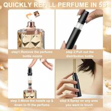 Dispensador recargable de perfume de 5ML, mini vaporizador portátil de colonia, frasco de spray de colonia de viaje vacío, color negro mate