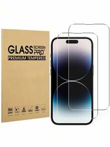 Protector de pantalla esencial para 16 promax 16 16 pro 16 plus 14 Pro Max de 6.7 pulgadas, cristal templado premium 9H+, resistente a los arañazos, tacto sensible HD claro, adecuado para fundas de teléfono, paquete de 2