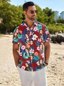 Camisas hawaianas personalizadas con diseños personalizados, como retratos humanos, niños, mascotas, dibujos animados o temas festivos para hombres y mujeres