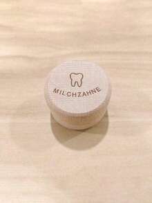 1pc Wooden Tooth Keepsake Box, Made Of Durable Natural Material, Portable Memory Storage Container, Ideal Gift For New Parents, Adorable Pattern Engraved On The Box - Multicolor - View 11