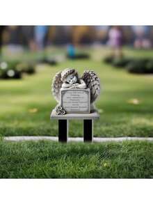 1 Peça - Placa Memorial Clássica de Anjo, Acrílico para Jardim, Montagem no Solo, Decoração Externa Resistente às Intempéries, Memorial de Páscoa, Sem Necessidade de Energia, Ornamentos Decorativos de Jardim, Ornamentos Criativos, Decoração Doméstica, Placa de Acrílico, Dia de Natal