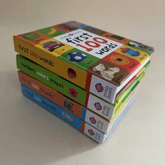 Lachilly Erste 100 Tiere / Zahlen Farben Formen / Dinosaurier / Erste Liebeswörter / Erste 100 Wörter / Lastwagen Frühe Lernwortschatz Englisch Wörterbuch Kinderlernbuch