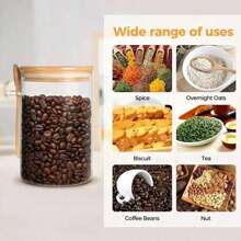 1/2pcs Transparent Glass Breakfast Jars With Bamboo Lids & Spoon, Layered Yogurt Cups With Spoon Holder, Reusable Overnight Oats Containers - Perfect For Yogurt, Oatmeal, Smoothie Bowls, Desserts & Snacks, Ideal For Meal Prep, Office Lunch, Travel, Leak-Proof Design Keeps Food Fresh, Easy To Clean, Essential For Health-Conscious People