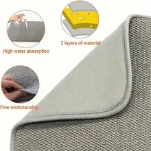 1pc Kitchen Dish Drying Mat, Super Absorbent Microfiber, Countertop Pad, Non-Slip & Heat Resistant, Draining Mat, Cabinet Liner, Bathroom Rug,Non-Slip Kitchen Mats For Sink Side, Natural And Hygienic Kitchen Essential For Home And Kitchen Room Decor, Part Of Your Cozy Fall& Winter Styles And Christmas Decorations - Multicolor - View 6