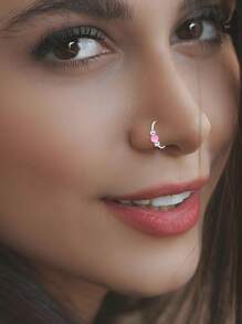 1 Piece Of High-Quality Stainless Steel Nose Ring, Suitable For Multiple Parts Such As Cartilage, Lip, Helix, Earlobe, And Mouth. We Decorate These Nose Rings With Opal And Steel Beads, Making Them Suitable For Both Daily Wear And Special Occasions.