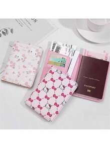 Sanrio Sanrio Mode Schleife Hallo Kitty Passcover für Damen Reisenotwendigkeiten Passhülle Cartoon Stitch Flugticket Passport Halter Urlaubsnotwendigkeiten Urlaubsreisebeutel Reisezubehör