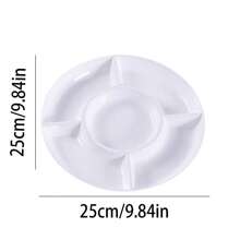 1pc Plastic Divided Snack Plate, Round 5 Compartments Nut Seeds Snack Tray