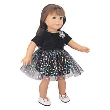 1 pièce Robe de poupée bébé reborn de 18 pouces, robe tulle à pois colorée mignonne, robe dopamine, vêtements d'été adorables et pour poupée, accessoire de jouet pour enfants, cadeau d'anniversaire, fête de vacances