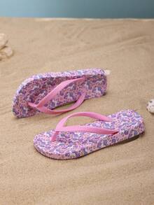 1 par de zapatillas de estar por casa con diseño de animales de dibujos animados para niños, hechas de EVA con suela antideslizante