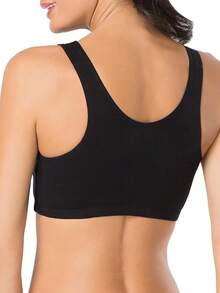 Women's Built Tank Style Sports Bra Value Pack Push Up Bras - Black/White/Heather Grey/Black/White/Heather Grey 6-pack - View 6