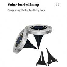 8 LED Solar Powered Pathway Lights, Smart Light Sensor + Automatic Day/Night Switch, Zero Electricity Lighting, IP65 Waterproof, Stainless Steel Material, Suitable For Garden, Pool, Stairs Decoration