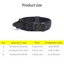 [Collier anti-éclatement pour chien tactique militaire] Collier pour animaux de compagnie + Collier tactique + Bandoulière de dressage extérieure ajustable anti-éclatement, sans frottement, sans blessure, tissu renforcé, convient aux grands chiens + Design ajustable + Bords arrondis pour prévenir les blessures en cas d'éclatement soudain (pour le dressage des chiens de taille moyenne/grande)