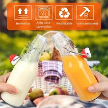 DIOZYRA Paquete de 8 botellas de vidrio con tapa abatible,Botellas de cerveza de vidrio con sello de gomaético Botellaética para cerveza,kombucha,kefir,extracto de vainilla(16OZ / 500ml) - 8 oz / 250 ml - Ver 4