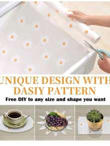 2 Roll Daisy Shelf Liner For Kitchen Cabinets,Non-Adhesive Drawer Liner,Non-Slip Refrigerator Liner,EVA Waterproof Fridge Pad Cupboard Mat Easy Placemats. ,Dehumidifier For Home - Multicolor - View 7
