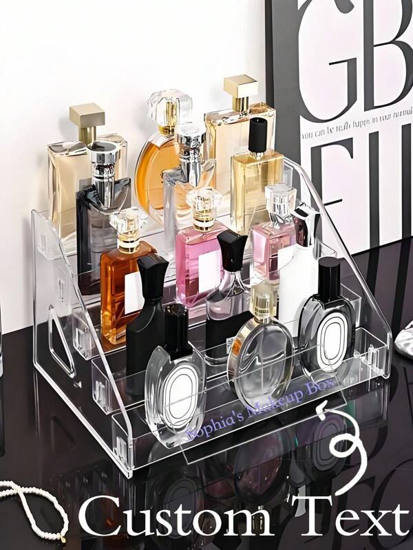 1 Stück anpassbare Make-up Aufbewahrungsablage, 5-stufiges transparentes Acryl Ausstellungsregal, Mehrzweck-Aufbewahrung für Parfums, Lippenstifte, Sonnenschutzmittel und verschiedene Kosmetikflaschen, ideales individuelles Geschenk für Freundin, Mutter, Geburtstag, Valentinstag