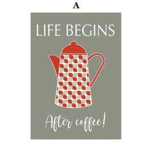 1 pieza Pintura en lienzo de arte de pared para la cocina con impresión de tazas y libros, impresión motivadora, impresión de tazas, arte nórdico moderno para decoración del hogar y la sala de estar, con marco opcional