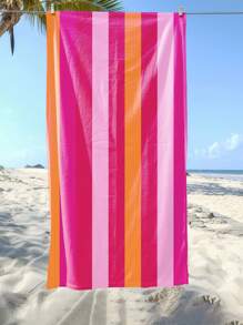1 Stück mehrfarbiges Aquarell Regenbogen gestreiftes Strandtuch, Mikrofaser Strandtuch, super saugfähiges Strandtuch, Reise Strandtuch, Sport Pool Handtuch, Bad Camping Handtuch, Yoga Mädchen Damen Erwachsene Strandtuch