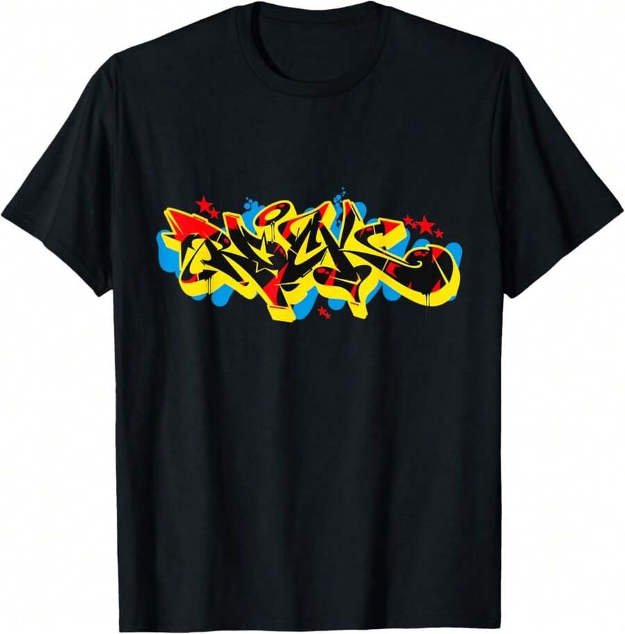 Graffiti Artist Street Art Graffiti Tag Urban Graffitis Rap T-Shirt Graduation Gift For Friend Wedding Gift For Bridesmaid - Black - View 1