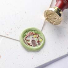 1 Pc Fairy Tale Series Wax Seal Stamp Head, Detachable Solid Brass, Intricate Fairy TalesDesigns (Castle/Rabbit/Bear/Hot Air Balloon/Candy House), Wax Sealed Stamp Head, Fire Paint Seal Head, DIY Craft, Gift Packaging, Envelope Sealing, Party Invitation Letter,Back To School,School Supplies