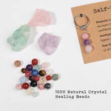 Natural Crystals Keychain New Beginnings, Small Healing Stones Keychain Anxiety Relief. Healing Crystals