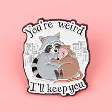 Raccoon, Opossum, Cat Quotes, Brooch, Badge, Clothing, Backpack Accessories, Jewelry, Brooch, Alloy Animal Fun Chest Badge