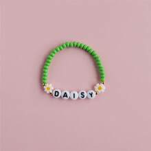 Bracelet à la marguerite charmant et personnalisé : accessoire parfait pour le printemps/été, bracelet numérique personnalisé, bracelet de date numérique spécial, bracelet de perles personnalisable, cadeau de bijoux pour elle, bracelet de perles personnalisable