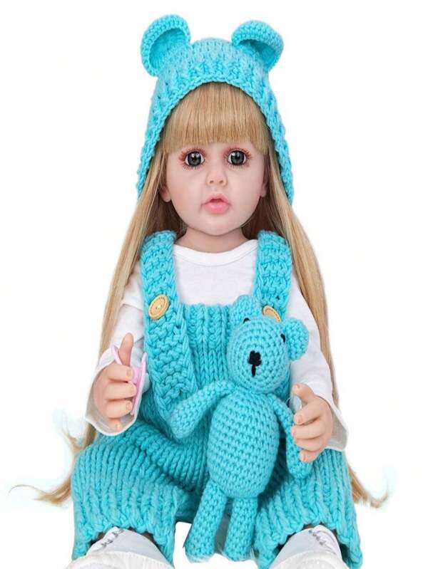 Muñeca bebé recién nacido realista de 55 cm / 22 pulgadas, muñeca de princesa recién nacida, juguete de regalo de cumpleaños de compañía