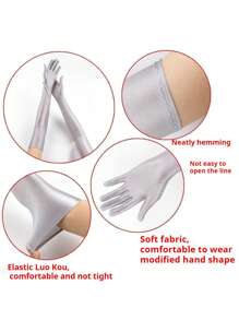 Manches de bras pour fêtes, mariages, événements et rassemblements. Gants de cyclisme et de conduite longue style haute élasticité en spandex pour femme, avec protection solaire. Le tissu est respirant, agréable pour la peau et résistant à l'effilochage.