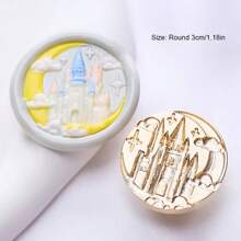 1 Pc Fairy Tale Series Wax Seal Stamp Head, Detachable Solid Brass, Intricate Fairy TalesDesigns (Castle/Rabbit/Bear/Hot Air Balloon/Candy House), Wax Sealed Stamp Head, Fire Paint Seal Head, DIY Craft, Gift Packaging, Envelope Sealing, Party Invitation Letter,Back To School,School Supplies