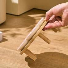 Ceramic Gradient Plum Blossom Designed Pet Bowl With Plum Blossom Raised Wood Stand, Anti-Slip Pet Food/Water Dish - Multicolor - View 10