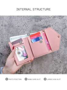 Portefeuille décoratif à pompon mignon, portefeuille multifonction  pour femmes. Petit portefeuille, porte-monnaie, porte-cartes, sac enveloppe pour femmes