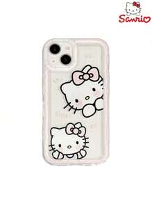 Sanrio Funda de iPhone estilo dulce y fresco de Hello Kitty compatible con iPhone 11 12 13 14 15 16 Pro/Pro Max/Plus, funda de teléfono móvil de material TPU linda, elegante y exquisita, ligera y cómoda, adecuada para senderismo, actividad física, ocio, campamento al aire libre y fiesta de natación escolar, regalo ideal para amigos/familia