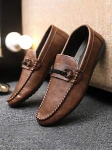 2025 Spring Business Formal Men's Fashion Korean Style Leather Shoes, Men's Loafers Moccasins Soft Bottom Slip-On Driving Shoes (Please Order One Size Up If You Have A Wider Foot)