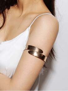 6pcs/Set Metal Simple Summer Vacation Style Arm Cuff Bracelet Set, Suitable For Halloween Decoration