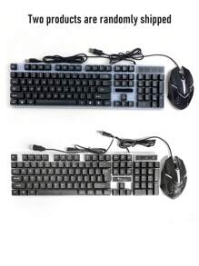 Gammingmaxx G21B Wired 7-Color Backlit Gaming Keyboard For Office, Home Desktop PC Gaming, Supports Backlit Black Warrior Monkey Mouse Keyboard Set