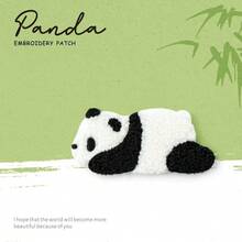 Cartoon Plush Panda Embroidery Cloth Patch, Ironing Applique Sew On Patch For Clothes, Pants, Bag, Scarf, Hat, Jacket, T-Shirt, Decoration, DIY Phone Case, Notebook, Bag, Backpack, Self-Adhesive - Multicolor - View 3