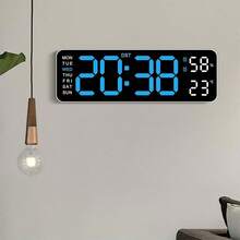 LED Digital Wall Clock Decorative, Digital Alarm Clocks For Bedrooms, Digital Clock Large Display With Temperature/Countdown/Auto Dimmer/Snooze - 12/24H, Modern Wall Clock Digital Light Set - White - View 4