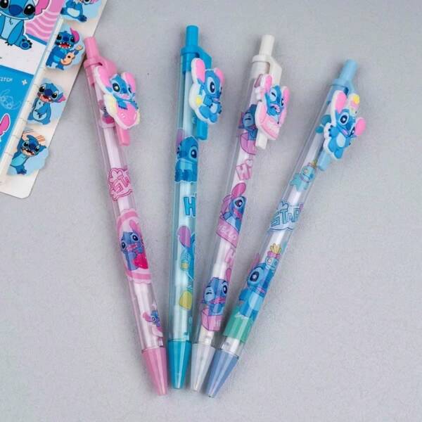 1pcStitch Flip Neutral Pen Stitch Interstellar Blue Rabbit Neutral Pen Black Erasable Signature Pen Water PenRandomly Sendschool Supplies,Back To School