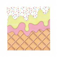 Decoraciones para fiesta de cumpleaños de helados 10 piezas/20 piezas/50 piezas/80 piezas, vajilla desechable de papel para fiesta de helados, platos, vasos, servilletas, decoraciones de mesa para fiesta de verano de helados o cumpleaños, suministros para fiesta de verano de helados - Multicolor - Ver 18