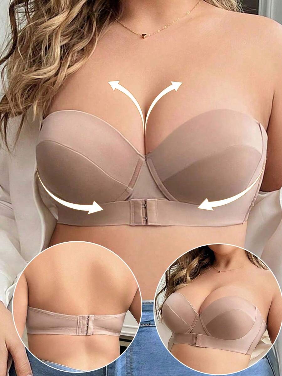 Sutiã com Armação e Drapeado Fashionável para Mulheres Plus Size