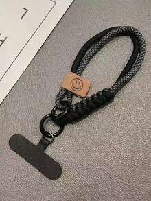 1 件英伦风格撞色编织手机挂绳，短款手持式 INS 手机壳腕带吊饰包包吊坠，男女通用，兼容 、Android 等。送给母亲、家人、朋友、生日、节日的礼物手机吊饰、手机链 - 黑色 - 查看 13