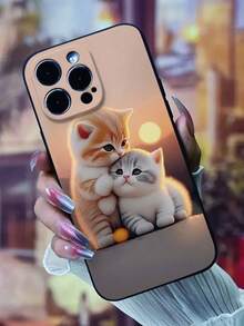 Tương thích với iPhone 16/15 Pro Max/16/16 Pro/16 Pro Max/16E, iPhone 14 cao cấp mới, 13 chống rơi, 12 mèo tình yêu, 11 tối giản, 8 Plus dễ thương, 7 cá nhân hóa, XR, XS ốp điện thoại mềm bảo vệ Unisex - màu đen - Xem 6