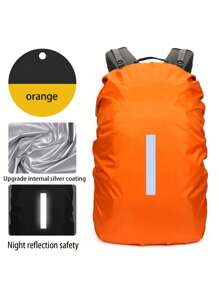 1 pieza Cubierta de lluvia reflectante para mochila de senderismo al aire libre, (30L-50L) Cubierta impermeable para mochila y equipaje con tira reflectante