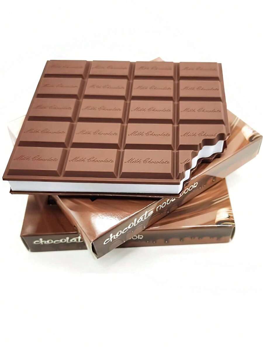 1pc Chocolate-Shaped/Bitten Cookie Sticky Notes With Matte Surface, Square Grid Pages, And Portable Chocolate Bar Shaped Notepad Design, Creative Mini Memo Pad With Chocolate And Cookie Scents, Chocolate-Shaped Memo Notes - Creative Sticky Notes For Reminders, Bookmarks, Office Supplies,School Supplies,Back To School