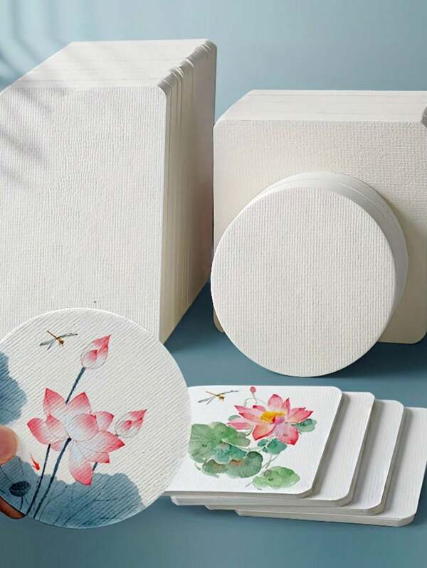 Premium Watercolor Paper For Artists - Dual-Sided Texture, 300gsm Thick, Perfect For Painting, Postcards, And Crafts, Square/Round Shapes, Ideal For Small Scale Artworks, Artistic Paper | Square Watercolor Paper | Thick Watercolor Paper, Artist Paper,Back To School,School Supplies