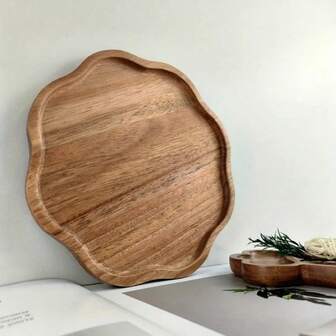 1 件木制托盘，简约设计托盘，花形托盘，厨房托盘适合香水、项链、手镯、化妆品、食品托盘，木制食品托盘也适合家居装饰、浴室储物托盘，适用于家庭、酒店、圣诞节假期、婚礼、野餐、户外用品、圣诞礼物
